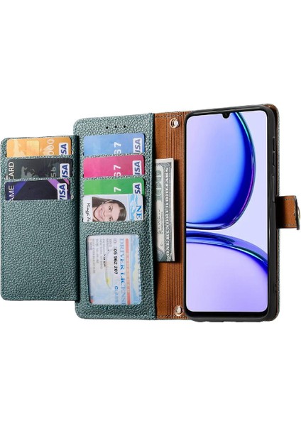 Realme C53 Fermuar Kordon Deri Kılıf Cüzdan Aşk Için Kılıf (Yurt Dışından)