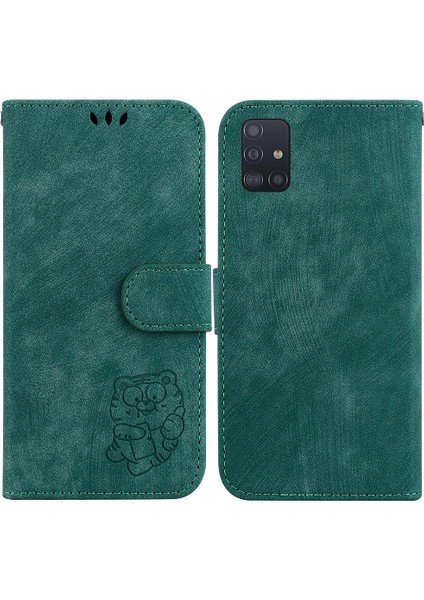 Samsung Galaxy A71 5g Kabartmalı Sevimli Kaplan Kartı Cep Flip Folio (Yurt Dışından)