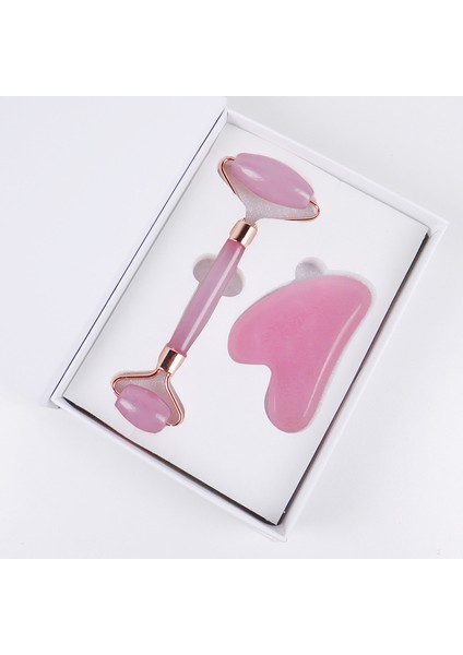 Çift Taraflı Cilt Masajı Kuvars Rulo & Gua Sha Set Kutusu (Yurt Dışından)