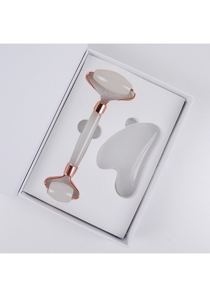Çift Taraflı Cilt Masajı Kuvars Rulo & Gua Sha Set Kutusu (Yurt Dışından)
