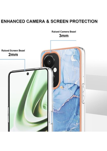 Oneplus Nord Ce 3 5g Kılıf Silikon Tampon Tpu Mermer ile Uyumlu (Yurt Dışından)