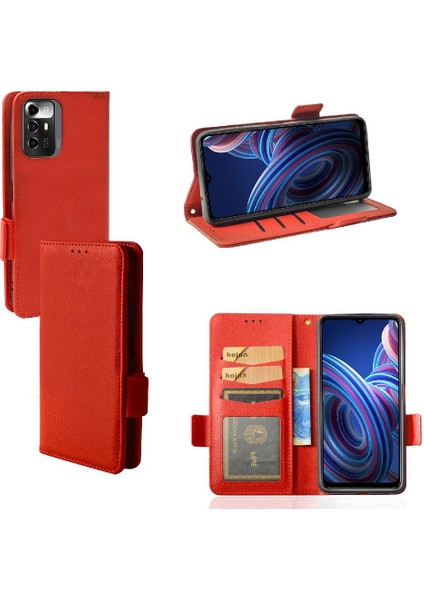 Zte Blade A72 5g Manyetik Kart Yuvaları Tutucu Pu Deri Cüzdan (Yurt Dışından)