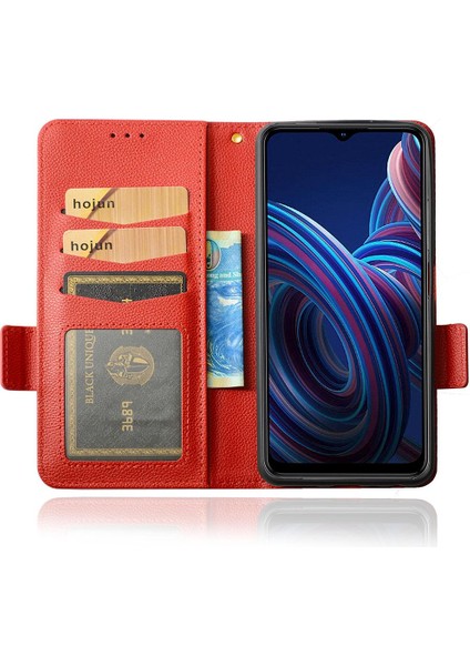Zte Blade A72 5g Manyetik Kart Yuvaları Tutucu Pu Deri Cüzdan (Yurt Dışından)