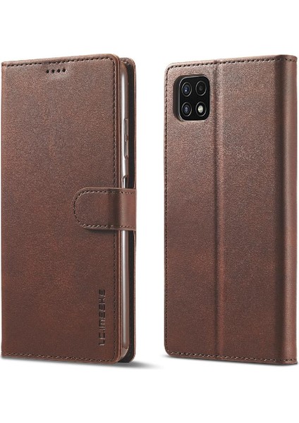 Samsung Galaxy A22 5g Kart Yuvaları Cüzdan Buzağı Doku Yatay (Yurt Dışından)