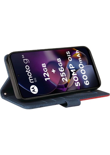 Motorola G54 5g Için Kart Yuvası Standı Iki Renkli Dikiş Pu Flip (Yurt Dışından) indirimleri