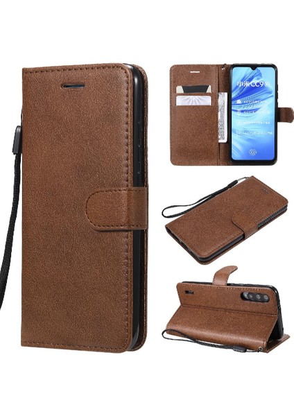 Kart Yuvası ile Xiaomi Mi CC9E Için Flip Case Klasik Katı Renk Yüksek Telefon (Yurt Dışından)