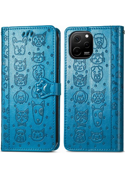 Huawei Nova Y61 Darbeye Karikatür Hayvanlar Için Kılıf Kapak Çevirin Kısa Vaka (Yurt Dışından)