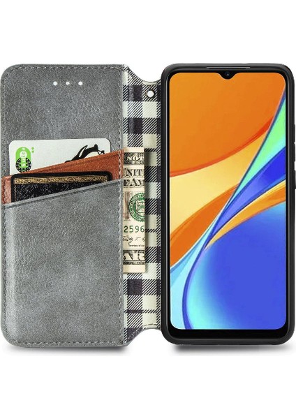Xıaomı Redmi 9c Için Kılıf Moda Tasarım Kılıf Cüzdan Fonksiyonu Çevirin (Yurt Dışından)