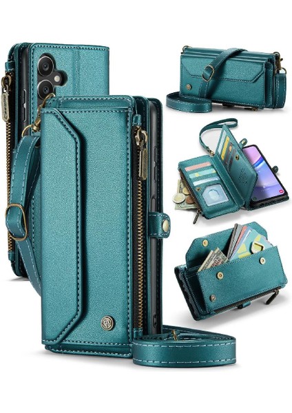 Samsung Galaxy A15 Için Crossbody Durumda 4g/5g Rfid Engelleme Durumda Cüzdan Kartı (Yurt Dışından)