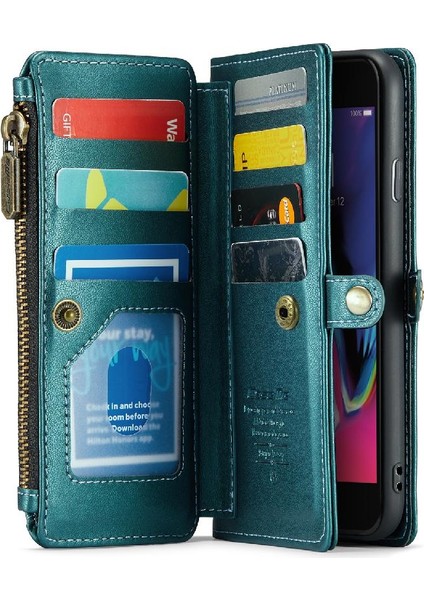 Iphone 7 Için Crossbody Durumda Artı/8 Artı Kart Tutucu Fermuar Faturaları Yuvası Kılıf (Yurt Dışından)
