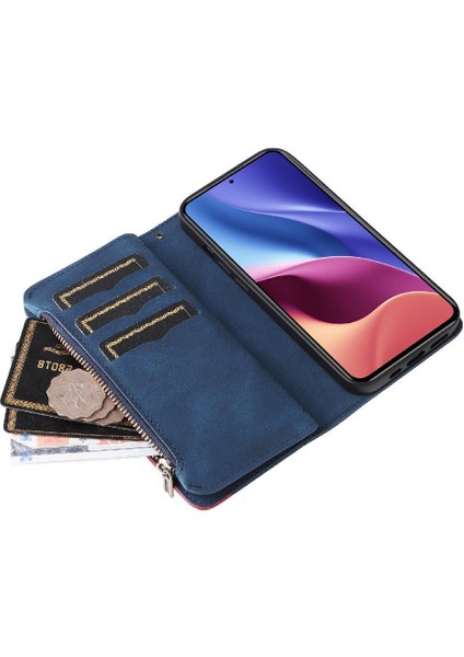 Xiaomi Redmi Için Kılıf K40/K40 Pro Fermuar Cüzdan Tarzı Iki Renkli Dikiş (Yurt Dışından) fırsatları
