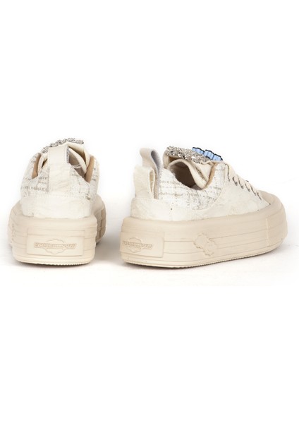 Kadın Sneaker Yüksek Taban Bağcıklı Günlük Ayakkabı 19000 Bej modelleri