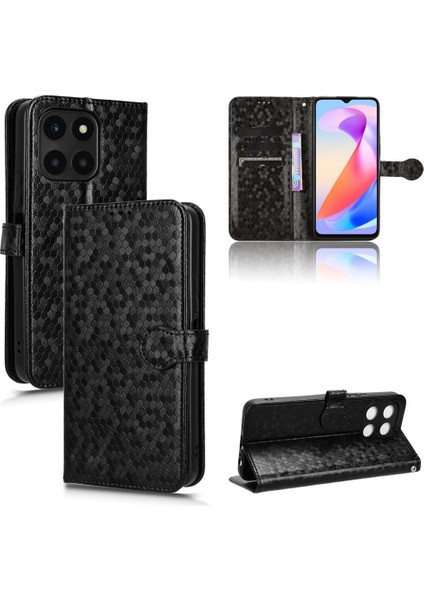 Onur Için Kılıf X6A 4g Manyetik Toka Geometrik Desen Deri Cüzdan (Yurt Dışından)