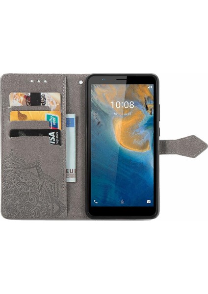 Zte Blade Flip Flip Kapak Kılıf Darbeye Basit Desen (Yurt Dışından)