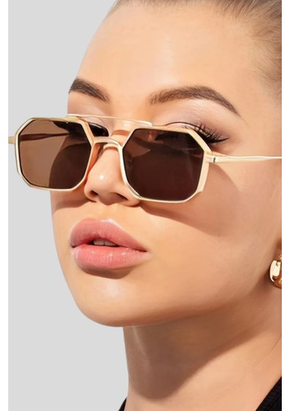 Kadın Steampunk Gigi Gold Metal Güneş Gözlüğü