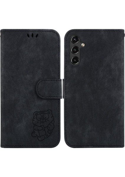 Samsung Galaxy A14 5g/4g Kart Cep Kabartmalı Sevimli Kaplan Tutucu (Yurt Dışından)