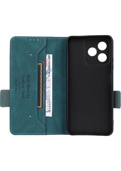 Kart Tutucu Kickstand ile Realme C53 4g Deri Folio Flip Case Için Kılıf (Yurt Dışından)