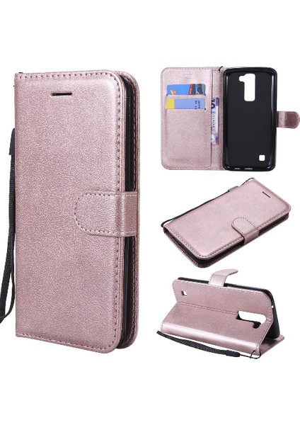 Lg K7 Için Flip Case/k8 Klasik Düz Renk Kart ile Yüksek Kaliteli Deri (Yurt Dışından)