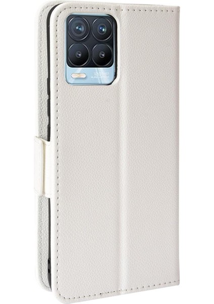 Realme 8 4g Pu Deri Kart Yuvaları Için Kılıf Tutucu Manyetik Cüzdan Yan (Yurt Dışından)