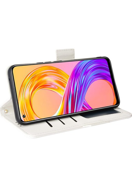 Realme 8 4g Pu Deri Kart Yuvaları Için Kılıf Tutucu Manyetik Cüzdan Yan (Yurt Dışından)