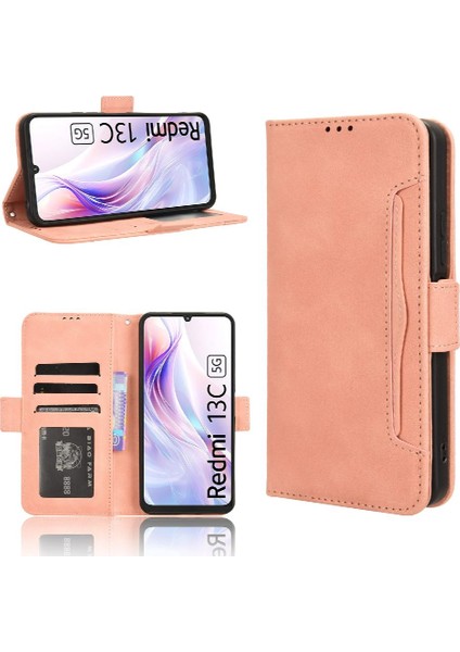 Xiaomi Redmi Için Kılıf 13C 5g/4g Manyetik Kapatma Deri Cüzdan Kapak (Yurt Dışından)
