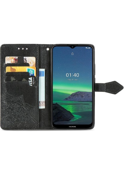 Nokia 1.4 Için Kılıf Darbeye Kapak Kapak Basit Iş Deri Çanta (Yurt Dışından)