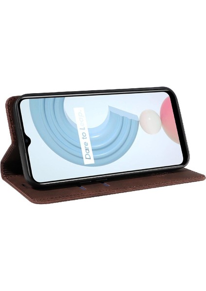 Realme C21/C21Y/C25Y Manyetik Pu Deri Folio Cüzdan Koruyucu Kılıf (Yurt Dışından) modelleri