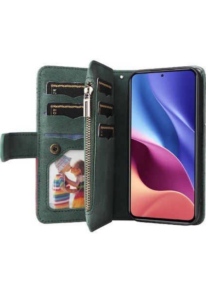 Xiaomi Redmi Için Kılıf K40/K40 Pro Fermuar Cüzdan Tarzı Iki Renkli Dikiş (Yurt Dışından) fırsatları