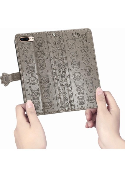 Iphone 8 Için Kılıf/7 Artı Karikatür Hayvanlar Kapak Çevirin Kısa Kayış Deri (Yurt Dışından) modelleri