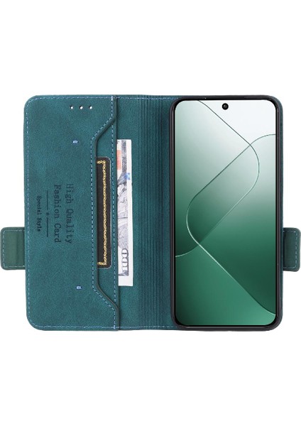 Xiaomi 14 Için Kılıf Koruyucu Kapak Deri Kart ile Folio Flip Case (Yurt Dışından)