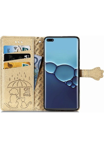Huawei P40 Flip Kapak Için Kılıf Darbeye Deri Kılıf Karikatür Hayvanlar (Yurt Dışından) modelleri