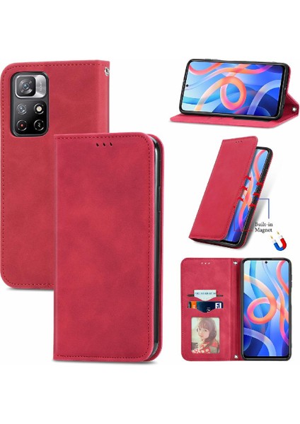 Redmi Not 11 Için Kılıf Basit Iş Cüzdan Deri Kılıf Darbeye (Yurt Dışından)