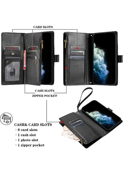 Xiaomi Redmi Not 10 Pro Için Kılıf Folio Kapak Çanta Kapak Cüzdan Fermuar (Yurt Dışından)