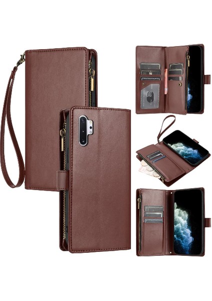 Samsung Galaxy Not 10 Artı Folio Kapak Cüzdan Fermuar Çanta Pu (Yurt Dışından)