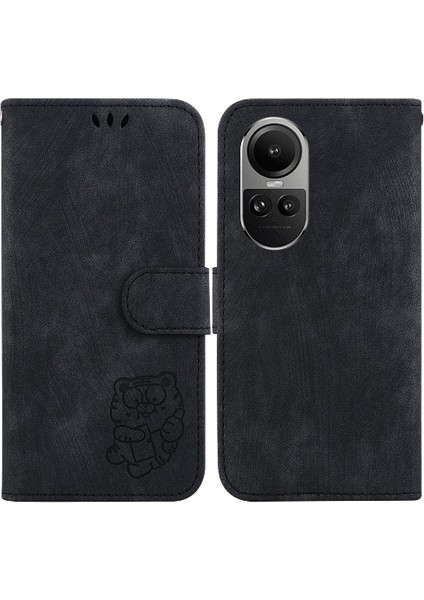 Oppo Oppo 10 5g Için Kılıf Tutucu Kapak Cüzdan Kılıf Kabartmalı Sevimli Kaplan Flip (Yurt Dışından)