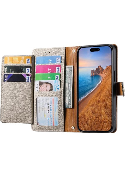 Iphone 14 Için Kılıf Promax Aşk Deri Kılıf Fermuar Kordon Cüzdan (Yurt Dışından)