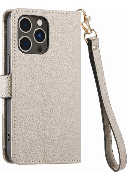 Iphone 14 Için Kılıf Promax Aşk Deri Kılıf Fermuar Kordon Cüzdan (Yurt Dışından)