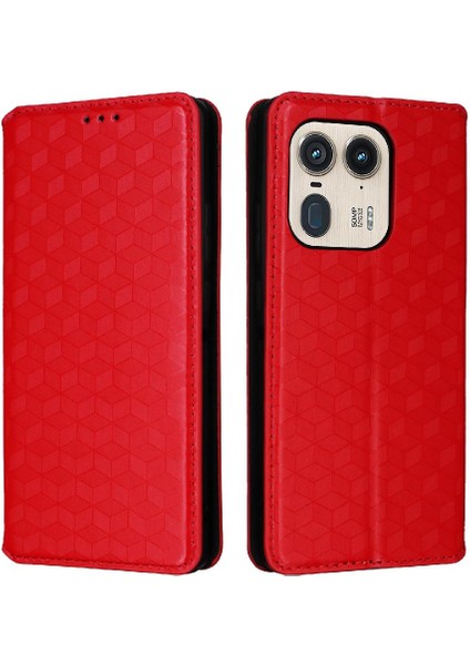 Motorola Moto X50 Ultra 5g Için Kılıf 3D Desen Kart Yuvaları Tutucu Manyetik (Yurt Dışından)