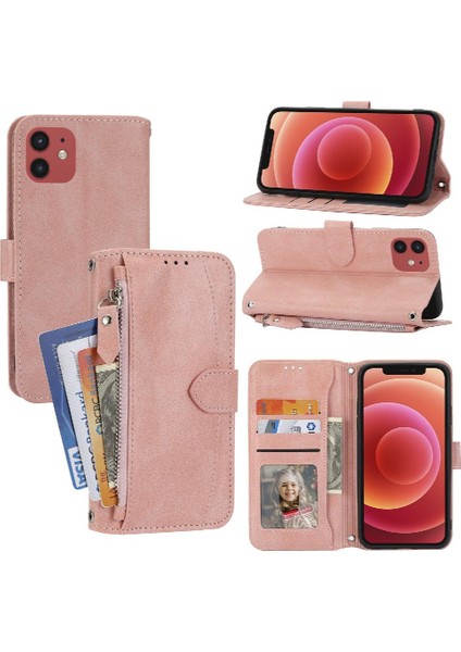Iphone 12 Için Flip Case/12 Pro Kickstand Anti Scratch Kart Tutucu Pu (Yurt Dışından)