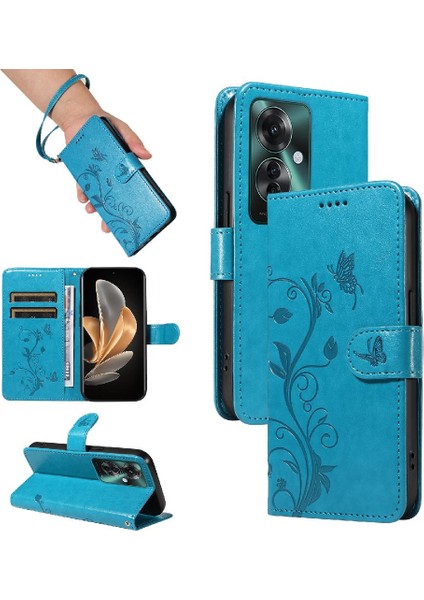 Oppo Oppo 11F 5g Için Flip Case ve El Kayışı Cüzdan Telefon ile Kart Yuvası (Yurt Dışından)