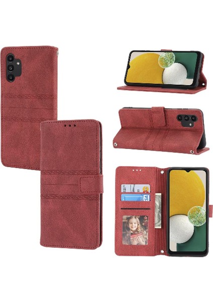 Samsung Galaxy A04S Için Flip CASE/A04 Darbeye Koruyucu Kickstand Pu (Yurt Dışından)
