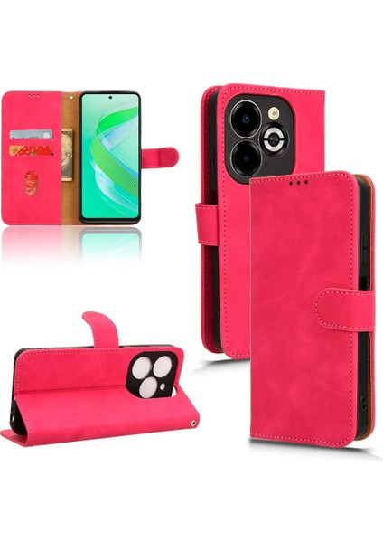 Infinix Akıllı 8 ARTI/X6526 Deri Folio Flip Case Koruyucu Kılıf (Yurt Dışından)
