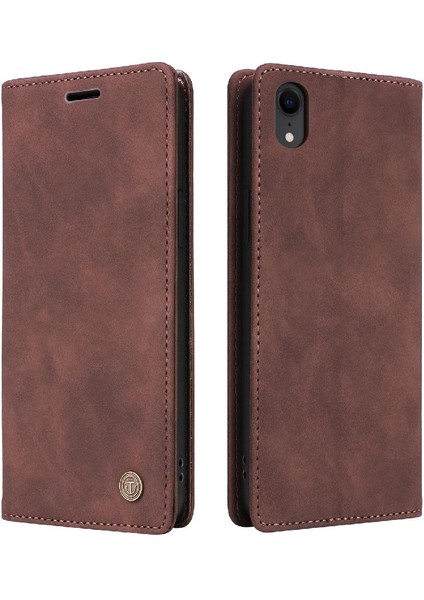 Iphone Xr Deri Kılıf Darbeye Kapak Kapak Cüzdan Basit (Yurt Dışından)