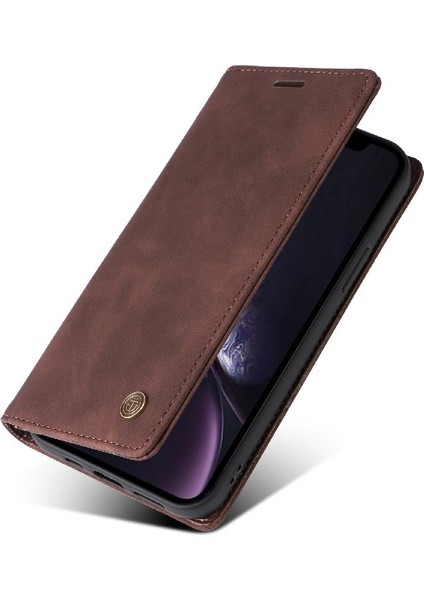Iphone Xr Deri Kılıf Darbeye Kapak Kapak Cüzdan Basit (Yurt Dışından)