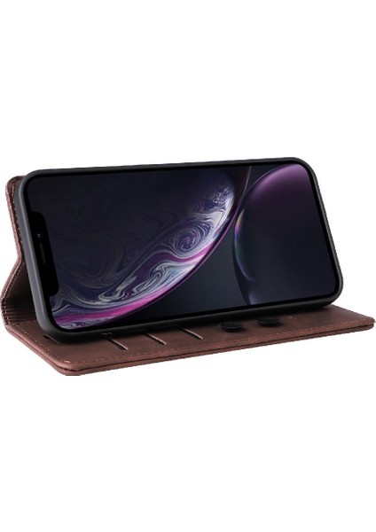 Iphone Xr Deri Kılıf Darbeye Kapak Kapak Cüzdan Basit (Yurt Dışından)