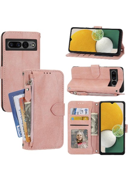 Google Piksel 7 Pro Kickstand Kart Tutucu Için Flip Case Pu Deri Anti (Yurt Dışından)
