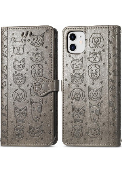 Iphone 12 Için Kılıf Mini Kapak Kapak Karikatür Hayvanlar Darbeye Deri (Yurt Dışından)