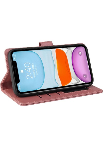 Iphone 11 Için Flip Case Üç Kart Yuvaları Kickstand Premium Deri (Yurt Dışından)