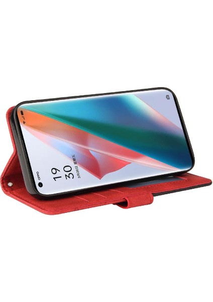 Mays Home1 Oppo Bulmak Için Kılıf X3/x3 Pro Iki Renkli Dikiş Pu Deri Flip Folio (Yurt Dışından)