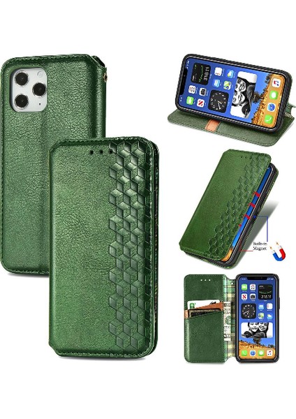 Apple IPhone 12 Için Kılıf Promax Deri Kılıf Cüzdan Fonksiyonu Moda Flip (Yurt Dışından)